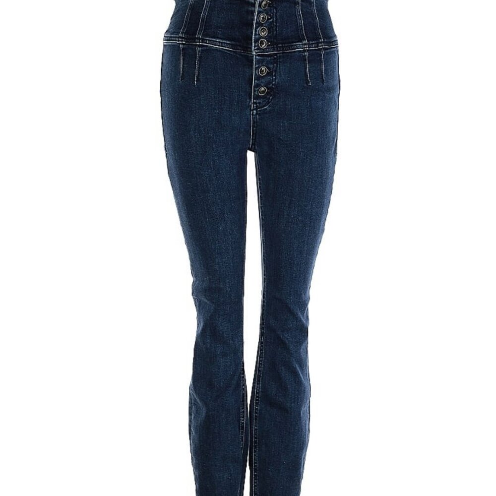 Pilcro/Anthropologie high-rise skinny jeans w/ button fly, women's size 29